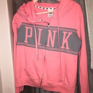 PINK ZIP UP SWEATSHIRT